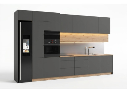 Modern kitchen line kitchen cabinet design furniture custom kitchen unit gray