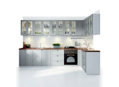 Built-in kitchen design, kitchen glass cabinets, base cabinets, custom wood design.