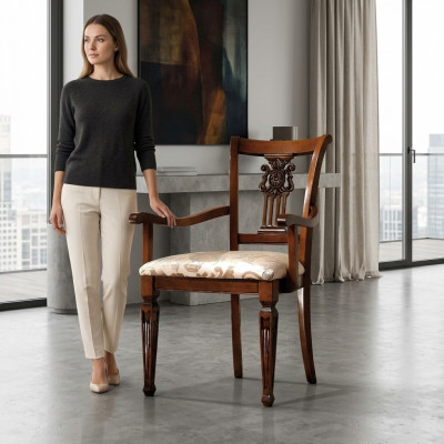 Design Upholstered Solid Wood Chair Chairs Seat Back Office Dining Room Luxury New