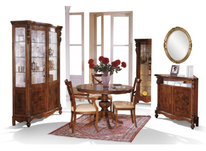 Luxury Dining Room Set 6-Piece Wood Furniture Sideboard 3x Chair Table Display Cabinet New