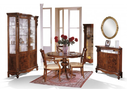 Luxury Dining Room Set 6-Piece Wood Furniture Sideboard 3x Chair Table Display Cabinet New