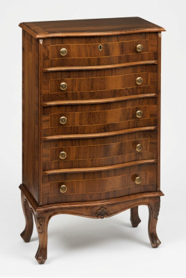 Modern chest of drawers in brown - 5-drawer bedroom cabinet versatile new
