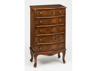 Modern chest of drawers in brown - 5-drawer bedroom cabinet versatile new