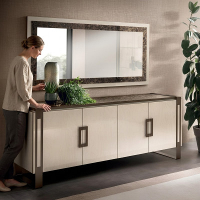 Noble design console wood mirror sideboard dresser cabinet 2-piece console table
