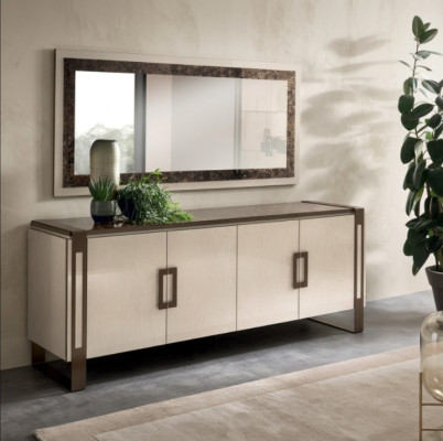 Noble design console wood mirror sideboard dresser cabinet 2-piece console table