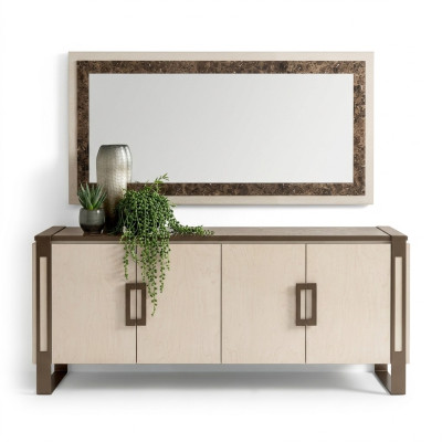 Noble design console wood mirror sideboard dresser cabinet 2-piece console table