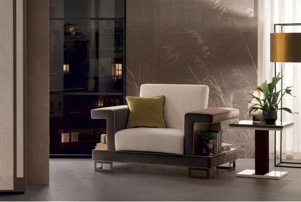 Armchair Design Chair Upholstered Club Relax New Textile Fabric Lounge TV 1 Seater