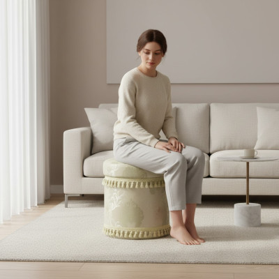 Design stool design footstool upholstered ottoman seat textile chaise lounge puff