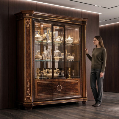 Display cabinet showcase cabinets living room show cabinets design rococo baroque wood new