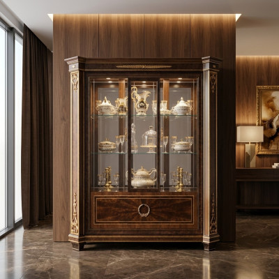 Display cabinet showcase cabinets living room show cabinets design rococo baroque wood new