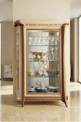 Display Cabinet Glass Cabinet Living Room Shelf Rococo Baroque Real Wood