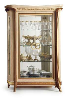 Display Cabinet Glass Cabinet Living Room Shelf Rococo Baroque Real Wood