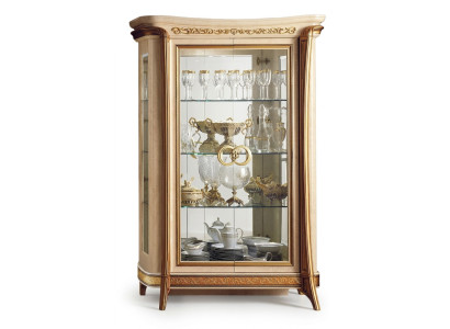 Display Cabinet Glass Cabinet Living Room Shelf Rococo Baroque Real Wood