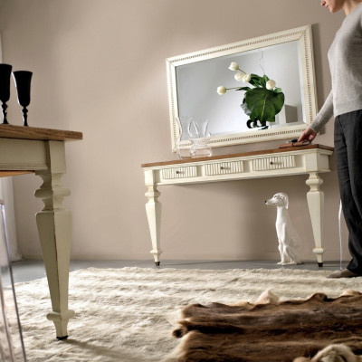 Designer console dressing table cosmetics table mirror dresser vanity tables 2-piece set.