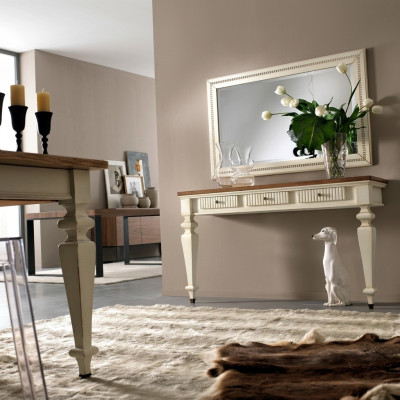 Designer console dressing table cosmetics table mirror dresser vanity tables 2-piece set.