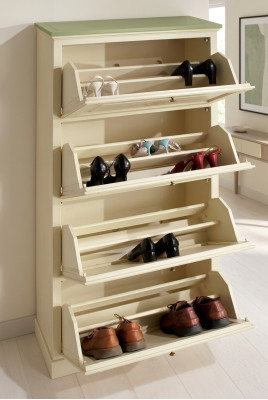 Shoe cabinet 4-compartment dresser solid wood furniture shoe cabinet shoe rack shelf new