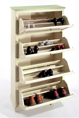 Shoe cabinet 4-compartment dresser solid wood furniture shoe cabinet shoe rack shelf new