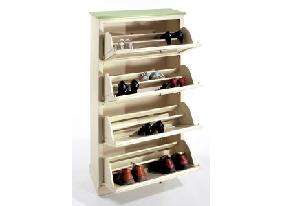 Shoe cabinet 4-compartment dresser solid wood furniture shoe cabinet shoe rack shelf new