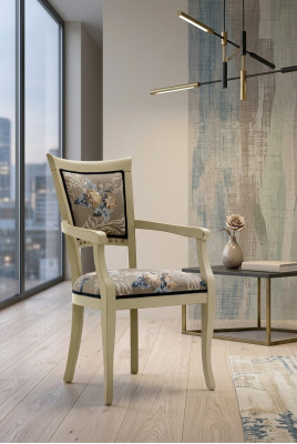 Dining room chair Art Deco armrest dining chairs design textile luxury multicolored