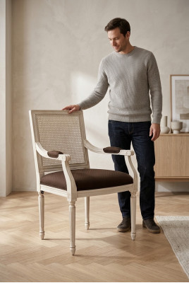 Dining room chairs design textile luxury beige new dining chair chair with armrest