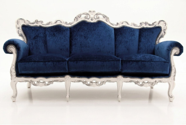 Textile sofa couch upholstery sofa 3-seater couches sofas Art Deco three-seater new