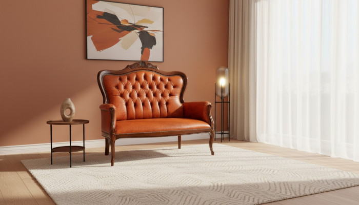 Art Deco Two-Seater New Sofa 2-Seater Design Sofas Upholstered Couches Textile Relax