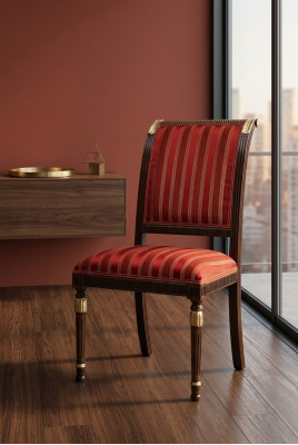 Chair seat cushion chair Italy luxury dining room chairs fabric wood 1x armchair