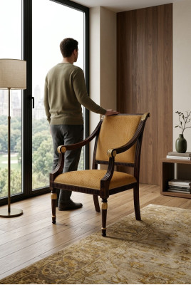 Chair Design Living Room Dining Room Wooden Chairs Upholstered Armrest Vaccari Giovanni