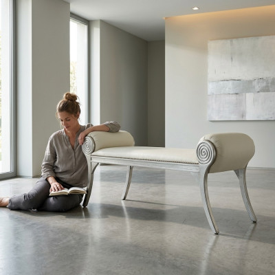 Seat stool ottoman textile seat new footstool round stool upholstered stool
