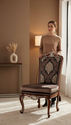 Designer textile chair chairs dining chairs solid wood chair dining chair