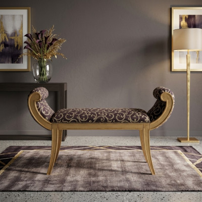 Ottoman Upholstered Footstool Furniture Living Seating Benches Seat Textile Classic