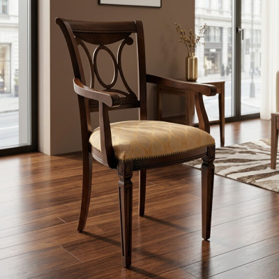 Design upholstered chair seat office dining room wooden chair with armrest classic new