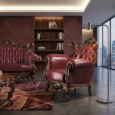 Armchair 90 x 82 cm Couch Upholstery Designer Leather 1 Seater Upholstery Seat Couches New