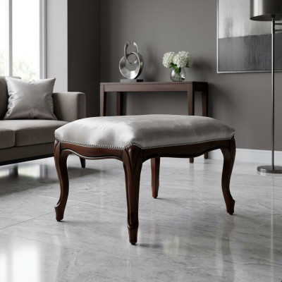 Ottoman Seat Chaise Upholstered Pouf Blue New Design Upholstery Stool Footstool