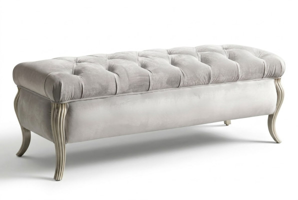 Chesterfield Design Ottoman Oval Pouf Footstool Furniture Upholstered Stool Seat Stool