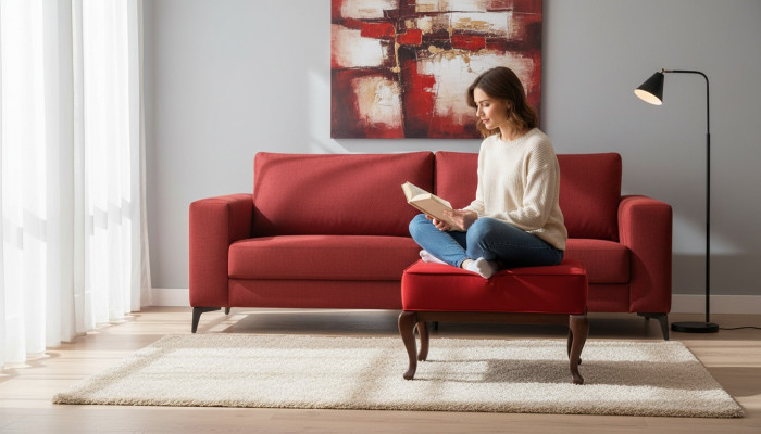 Living room designer pouf textile fabric new ottoman footstool seat pouf