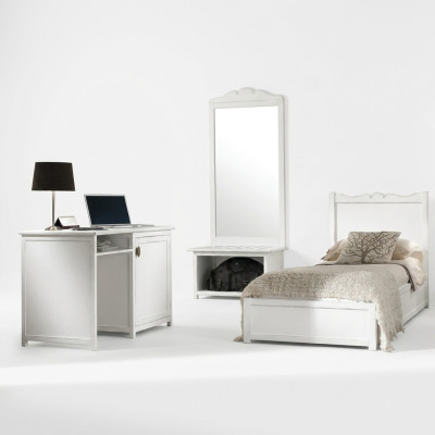 Bed, desk, bedroom design, hotel furnishing sets, 4-piece set mirror