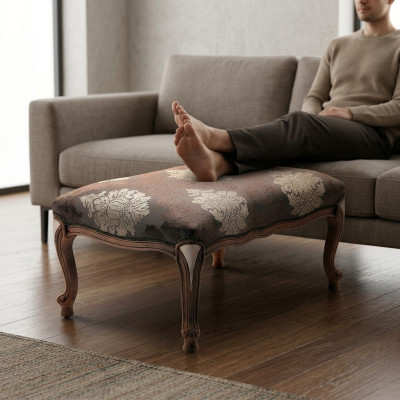 Upholstered bench footstool ottoman seating pouf living room designer stool
