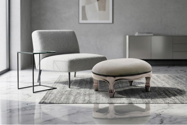Ottoman Upholstered Seat Fabric Relaxing Side Table Sofa Bench Ottoman R1 Designer Luxury