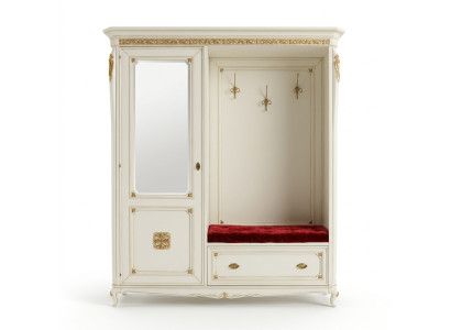Coat rack wardrobe solid wood outerwear hallway mirror Italian