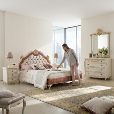 Design Bedroom 5-piece Complete Set Bed Nightstand Dresser Italian Sets