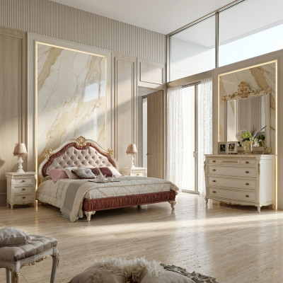 Design Bedroom 5-piece Complete Set Bed Nightstand Dresser Italian Sets