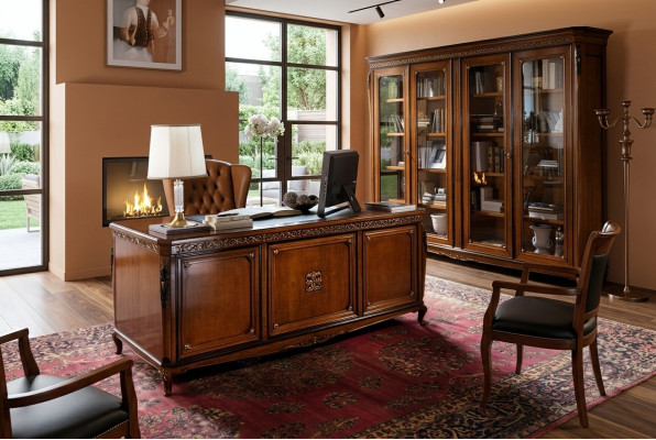 Design office desk writing desk armchair furniture table chair 2-piece solid wood