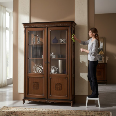 Display cabinet genuine wood showcase living room furniture sideboard solid wood