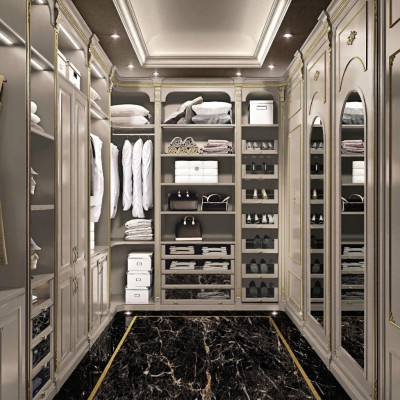 Walk-in closet luxury dressing room classic wardrobe custom-made