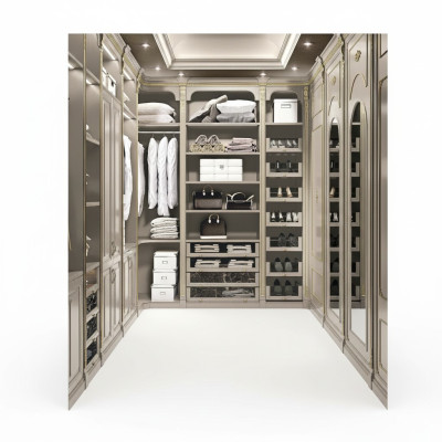 Walk-in closet luxury dressing room classic wardrobe custom-made