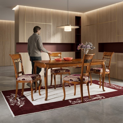Dining table furniture set: 4 chairs set, 5-piece group, design dining room suite, new