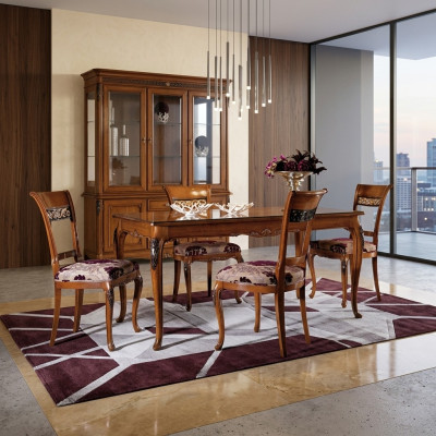 Dining table furniture set: 4 chairs set, 5-piece group, design dining room suite, new