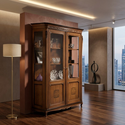 Showcase glass cabinet solid wood display case living room furniture sideboard solid wood
