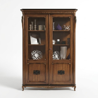 Classic furniture Italian furniture wood brown showcase chic display cabinet